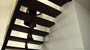 Shy brunette Czech babe Paula masturbates while bound in bondage