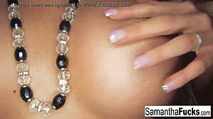 samantha teases with her blonde looks and big smile in solo scene