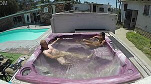 Dayanara's Skinny Body Teases in Hot Tub POV Encounter