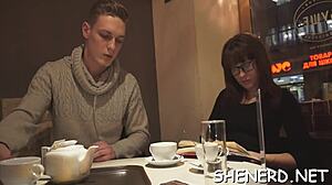 Teen 18+ in Glasses Turns Wild With Raw Action!