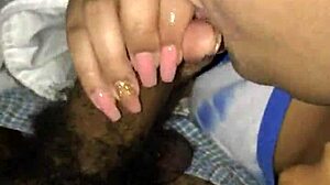 I can't get enough of sucking that big latina cock, it's a monster.