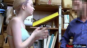 Man, this pale emo teen 18+ got caught shoplifting and punished hard by LP officer in office!