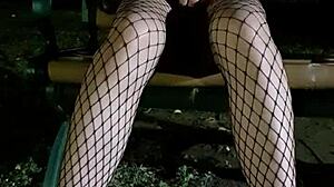 yo, watching tina's outdoor self-pleasure on fishnets... total madness!