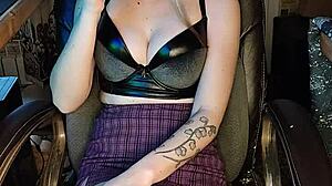 Mature asian whore strips naked and smokes cigarette seductively