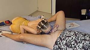 POV DEEPTHROAT Cute Blonde SUCKING DEEP BIG WHITE COCK