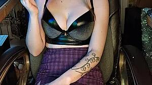 Mature asian whore strips naked and smokes cigarette seductively