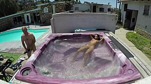 Dayanara's Skinny Body Teases in Hot Tub POV Encounter