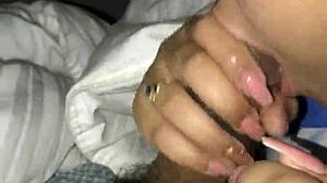 I can't get enough of sucking that big latina cock, it's a monster.