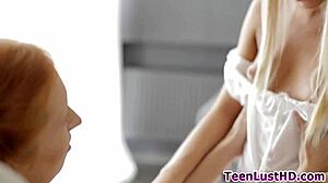 redhead teen 18+ feels intense fingering from blonde lesbian in high definition