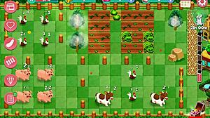 Nutaku booty farm hentai game features young brunette lesbian milf in anal creampie close-up country style