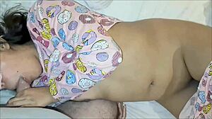 cute latina friend wakes shaved petite for doggystyle creampie