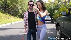 big butt teen gets hardcore facial and blowjob 😈