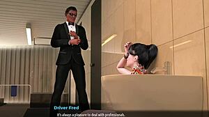 Požrešna hišnica vara z voznikom v analnem creampie