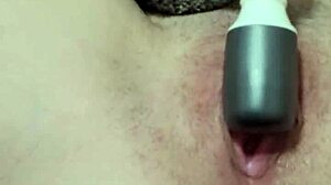 Hairy teen blasts vibrator on her pussy for a huge orgasm!