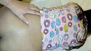 cute latina friend wakes shaved petite for doggystyle creampie