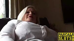 Mature blonde Lacey craving Pascal's cock with toys and stockings. Can't wait to feel it!