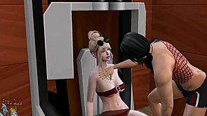 Wild lesbian orgy with anal