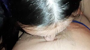 Stepdaughter licks my pussy while husband works