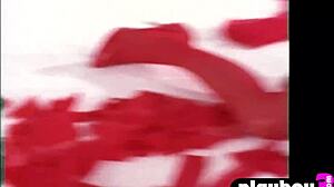 sexy latina model sasckya porto in snow after striptease