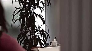 milf uses strapon to fuck two babes in lesbian threesome