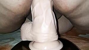 the bbw wife plays with dildos