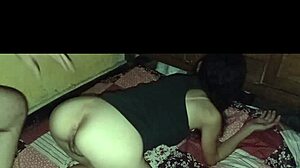 Amateur couple fucks doggystyle with big cock going deep