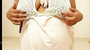Indian maid showing boobs