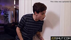 stepsister caught fapping—friend sneaks in for taboo action