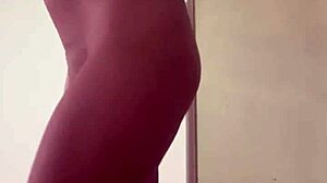 sexy babe bathes after shower