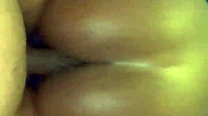 ebony bent over for doggy style cumshot.