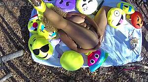 nina rivera plays with wet pussy in nature 😍