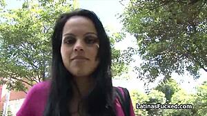 Latina amateur feels excited showing her big tits before getting bent over