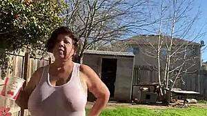 Wet Shirt Amateur with Natural Tits