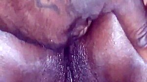 This ebony dirty slut feels intense pleasure while fingering her bbw ass