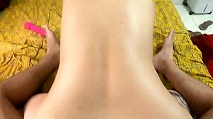 She watches her boyfriend jerk off and squirts all over his hard cock until he cums.