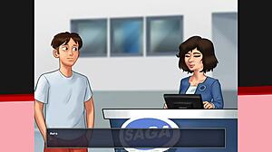 Summertime Saga episode 32: Kiss me scene.