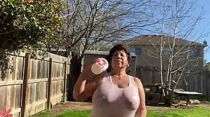 Wet Shirt Amateur with Natural Tits