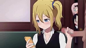 Hayasaka Ai gives intense handjob in hentai anime, leading to cum