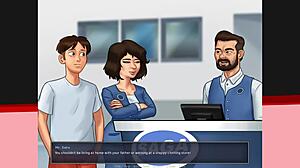 Summertime Saga episode 32: Kiss me scene.