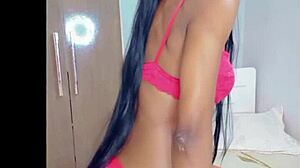 Slim girl sensually masturbates alone