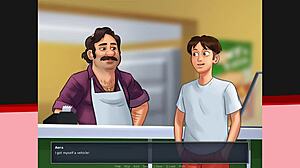 Summertime Saga episode 32: Kiss me scene.