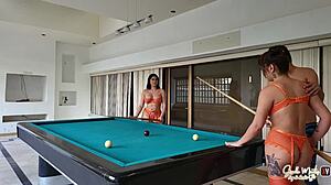 Alex Marin teaches me and my girlfriend Yamileth Ramirez to play with balls and stick, but I messed up the creampie