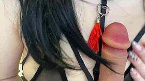 Detailed Scene: Sucking Dildo at Home While Husband Away, Cum in Mouth from Blowjob