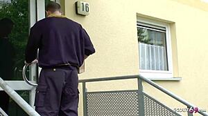 Postman Catches Tight German Teen And Fucks Her!