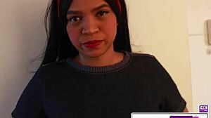 Teen Maid Sucks Monster Cock While Cleaning