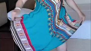 Maria shakes her huge natural boobs