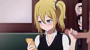 Hayasaka Ai gives intense handjob in hentai anime, leading to cum