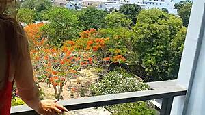 I's in red lingerie, masturbatin' with butt plug teasin'.