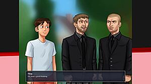 Summertime Saga episode 32: Kiss me scene.