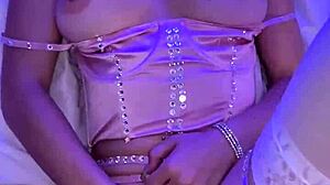 Stunning busty blonde performs her first porn in various positions